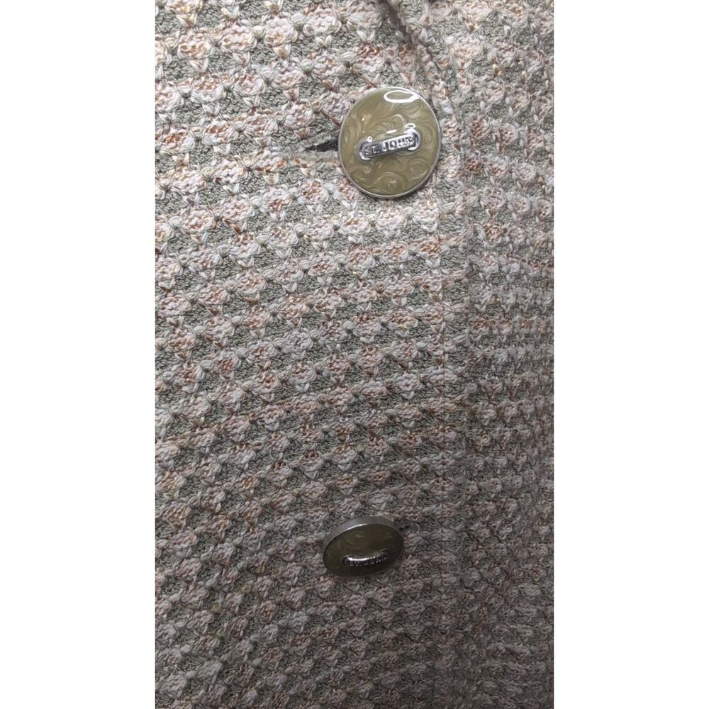 St. John pastel neutral tweed fringe blazer skirt set - Picture 3 of 12